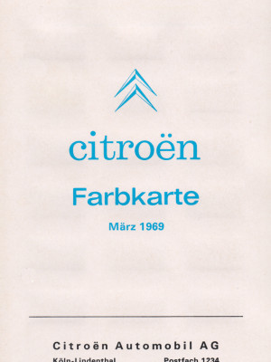 Farbkarte M&auml;rz 1969, Deckblatt