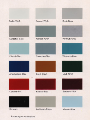 Farbkarte M&auml;rz 1969, Seite 1