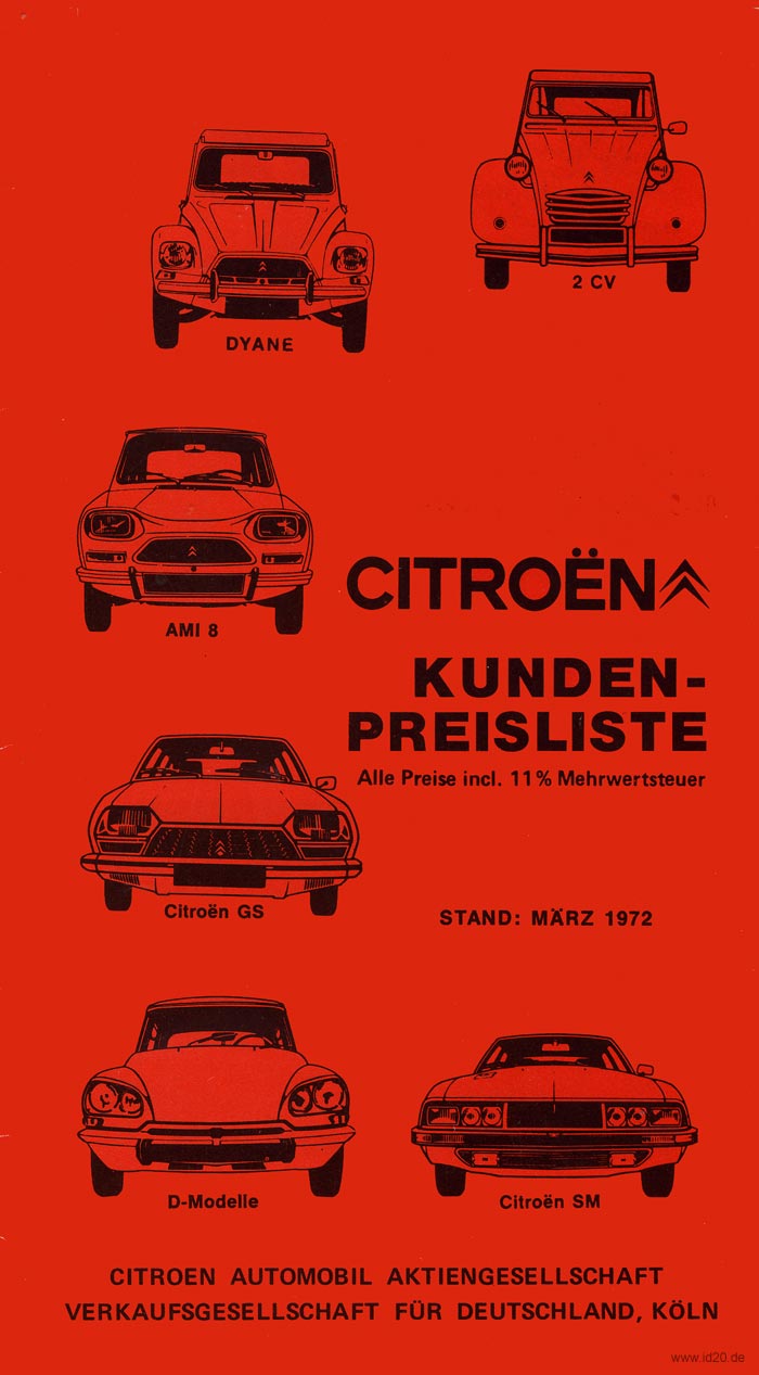 Preislisten 1972