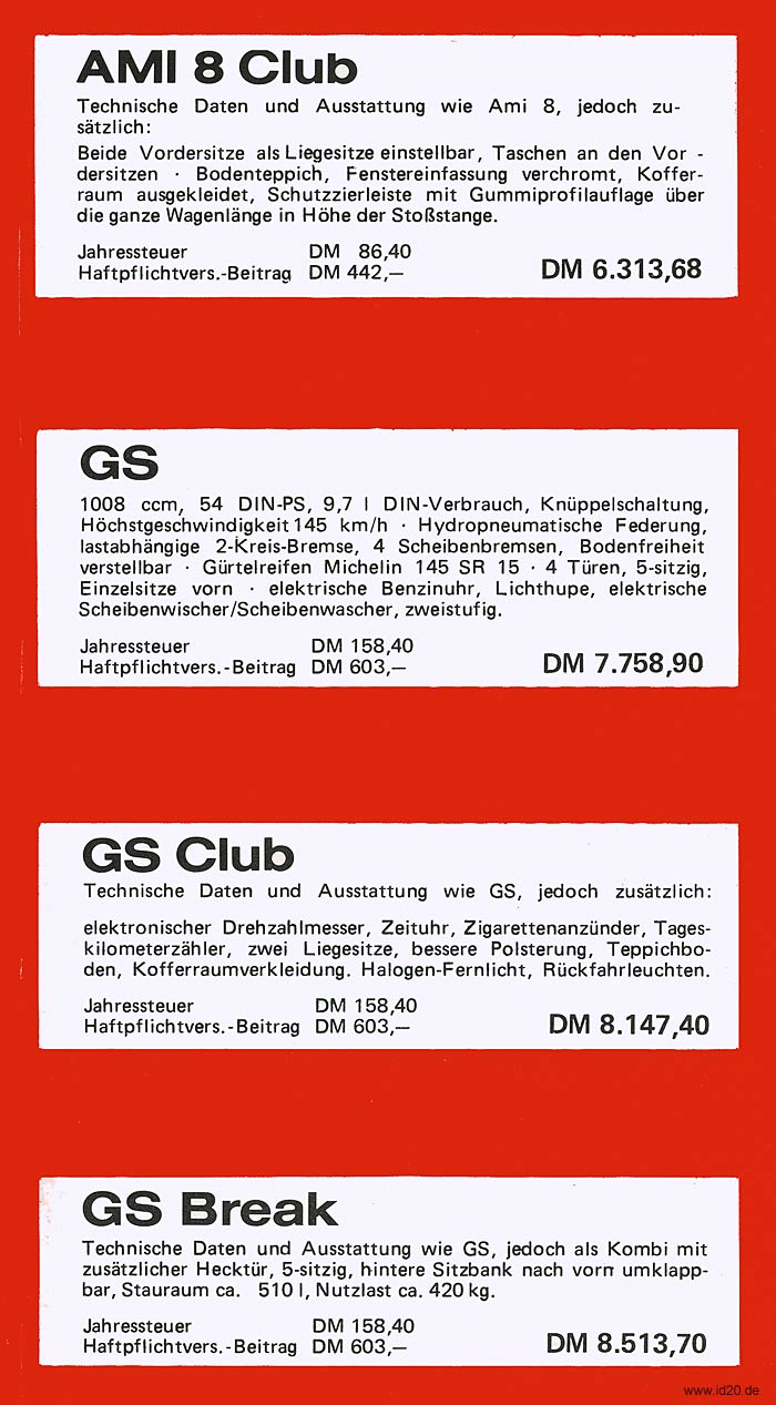 Preisliste März 1972 (Seite 3)