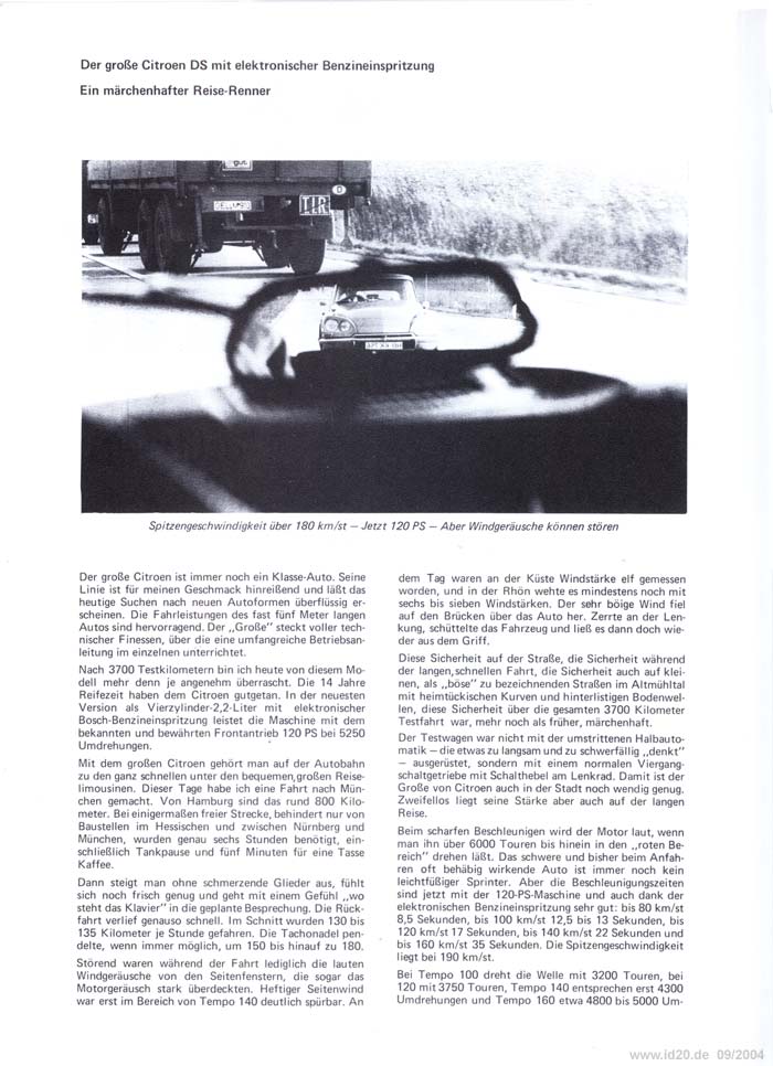 Citroën-Sonderdruck "Die Welt" 1970 (Seite 1)
