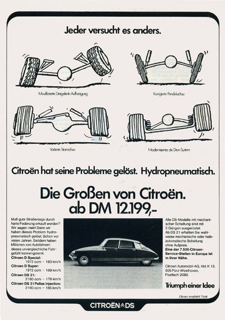 Die großen von Citroën, Hydropneumatik, 1972